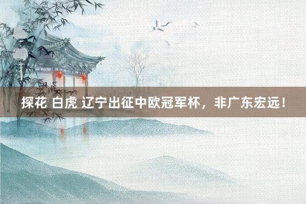 探花 白虎 辽宁出征中欧冠军杯，非广东宏远！