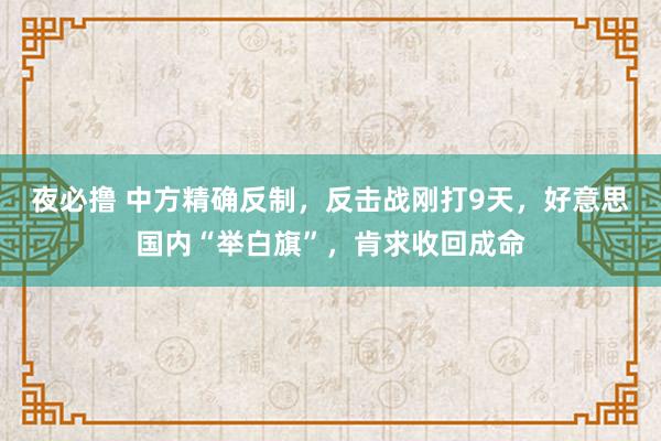 夜必撸 中方精确反制，反击战刚打9天，好意思国内“举白旗”，肯求收回成命