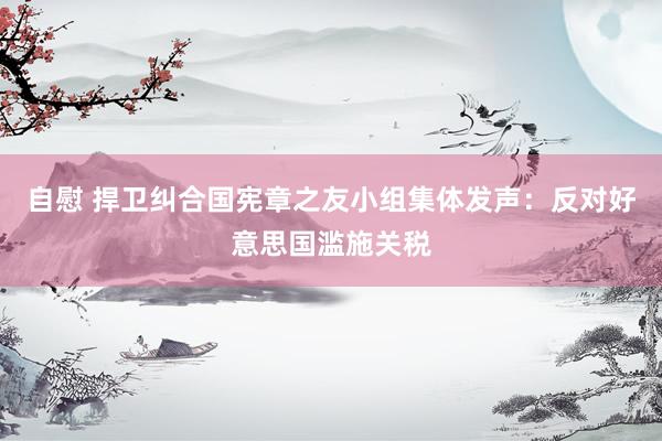 自慰 捍卫纠合国宪章之友小组集体发声：反对好意思国滥施关税