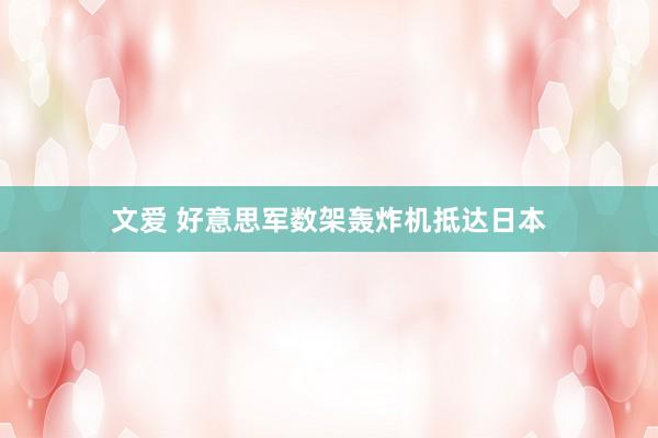 文爱 好意思军数架轰炸机抵达日本