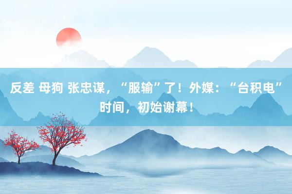 反差 母狗 张忠谋，“服输”了！外媒：“台积电”时间，初始谢幕！