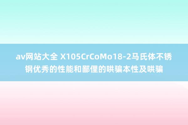 av网站大全 X105CrCoMo18-2马氏体不锈钢优秀的性能和鄙俚的哄骗本性及哄骗