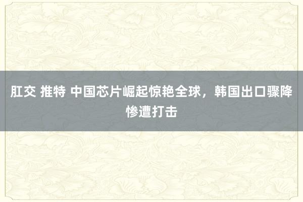 肛交 推特 中国芯片崛起惊艳全球，韩国出口骤降惨遭打击