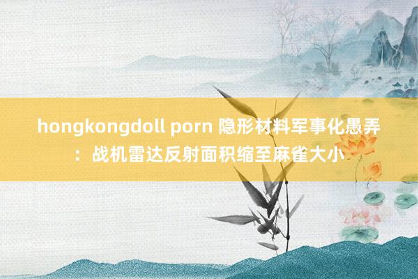 hongkongdoll porn 隐形材料军事化愚弄：战机雷达反射面积缩至麻雀大小