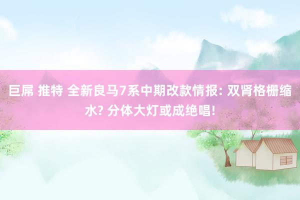 巨屌 推特 全新良马7系中期改款情报: 双肾格栅缩水? 分体大灯或成绝唱!