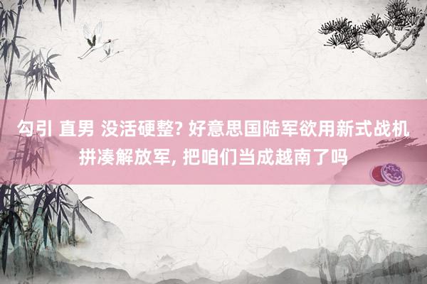 勾引 直男 没活硬整? 好意思国陆军欲用新式战机拼凑解放军, 把咱们当成越南了吗