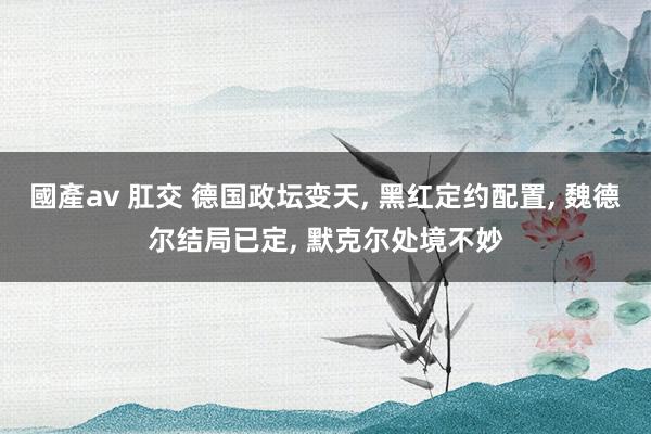 國產av 肛交 德国政坛变天, 黑红定约配置, 魏德尔结局已定, 默克尔处境不妙