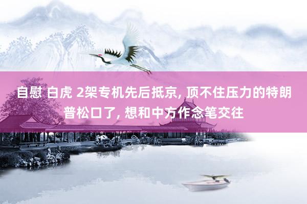 自慰 白虎 2架专机先后抵京, 顶不住压力的特朗普松口了, 想和中方作念笔交往