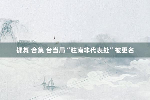 裸舞 合集 台当局“驻南非代表处”被更名